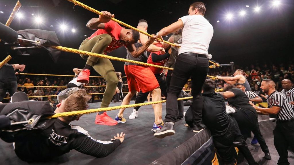 The NXT roster brawl