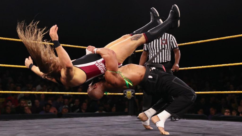Arturo Ruas suplexes Pete Dunne