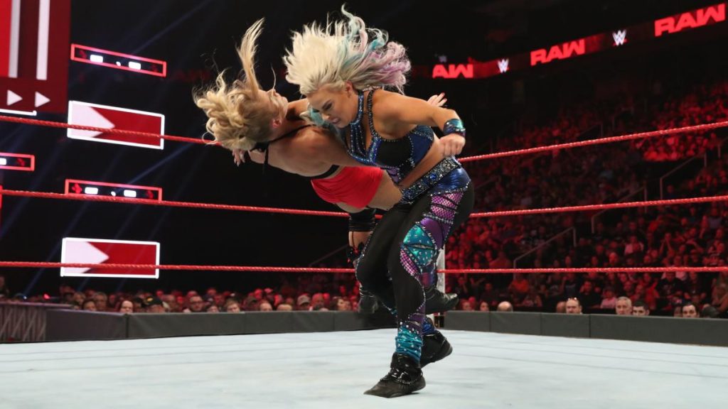 Dana Brooke clotheslines Lacey Evans