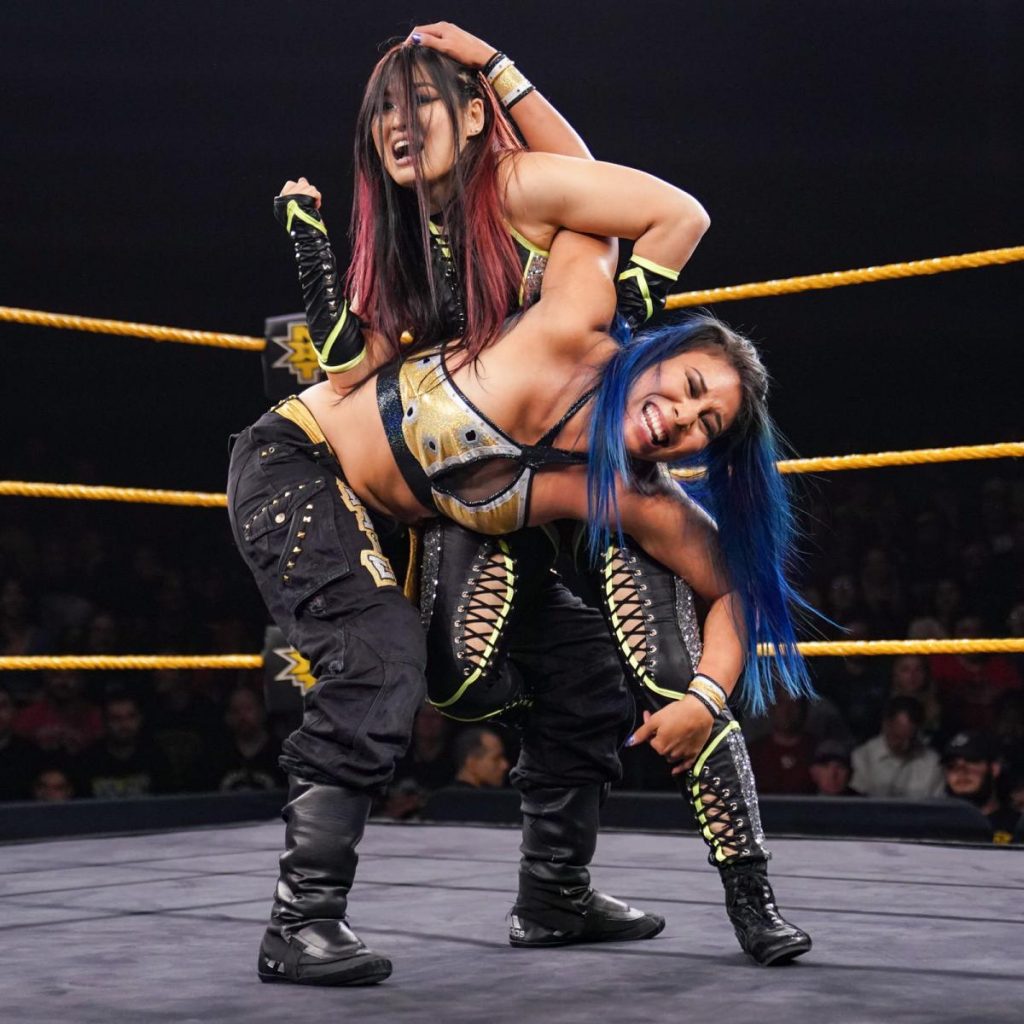 Io Shirai stretches Mia Yim