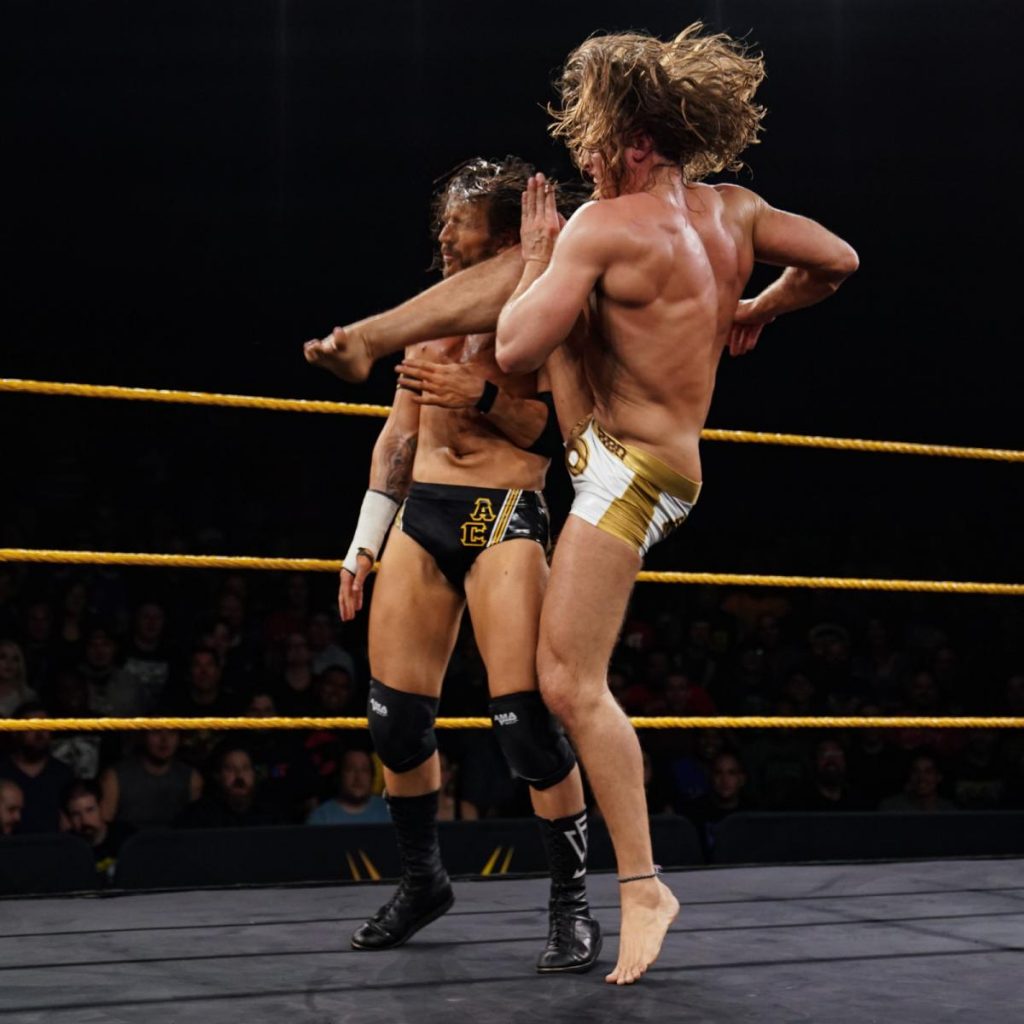 Matt Riddle kicks Adam Cole