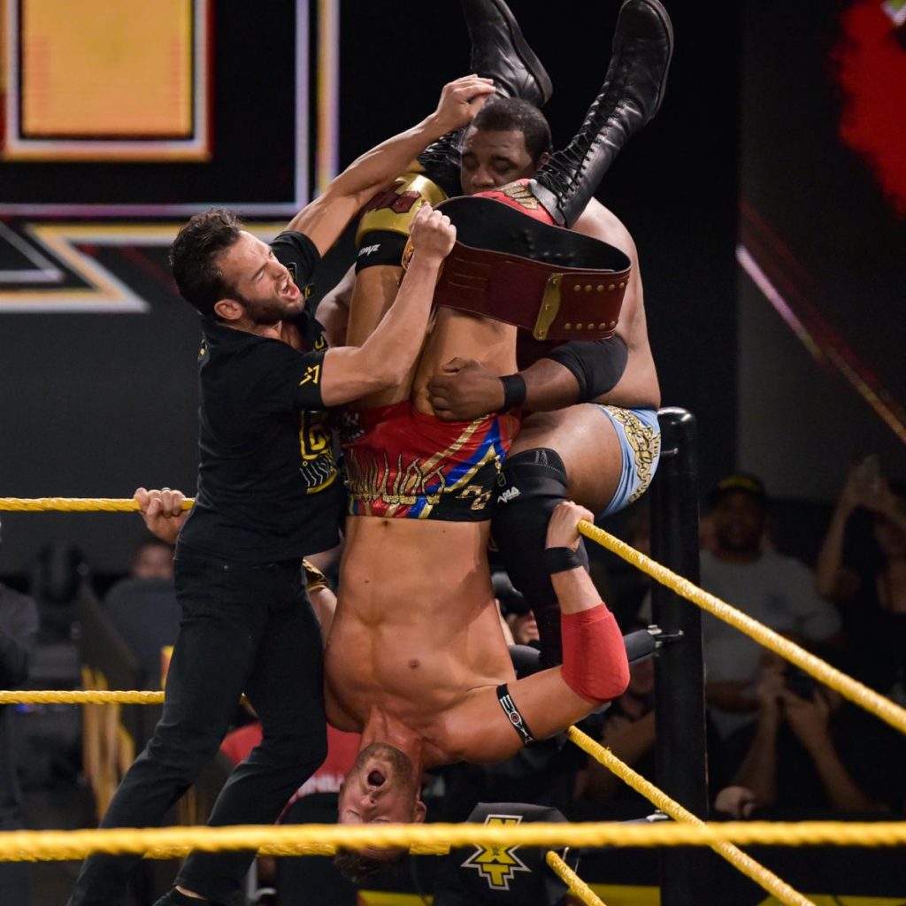 Roderick Strog attacks Dominik Dijakovic and Keith Lee