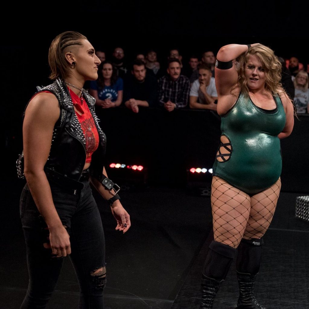 Rhea Ripley and Piper Niven share a look