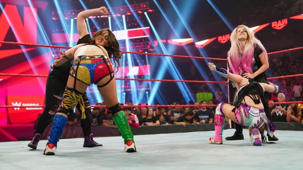 ALexa Bliss and Nikki Cross take on Asuka and Kairi Sane