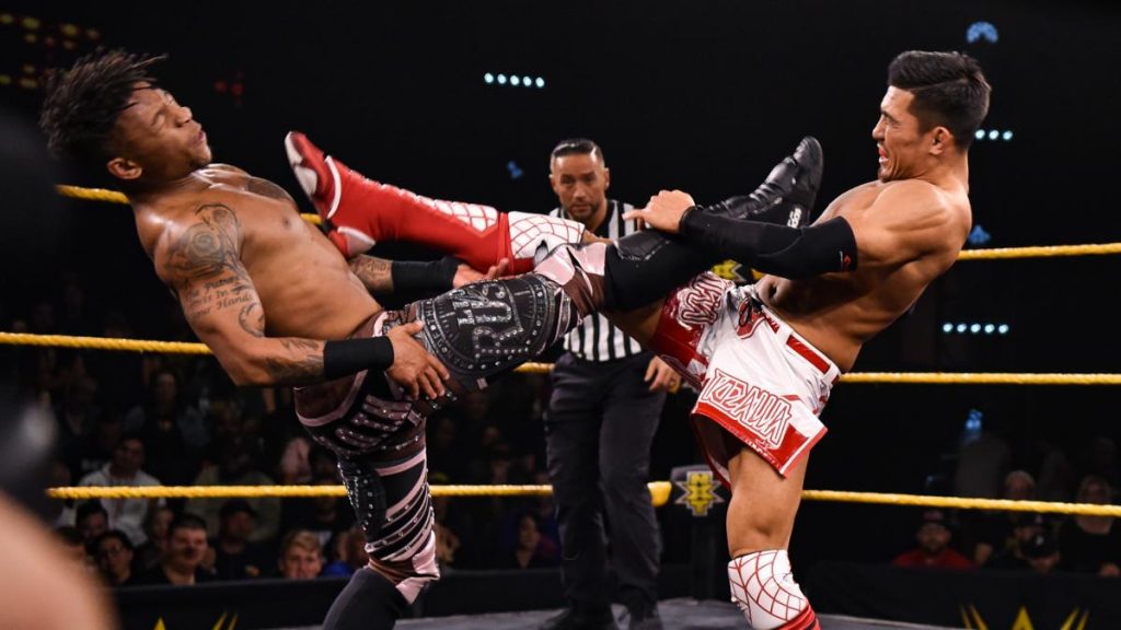 Lio Rush and Akira Tozawa knock each other out with kicks