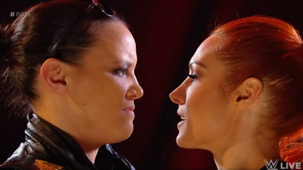 Shayna Baszler and Becky Lynch face to face