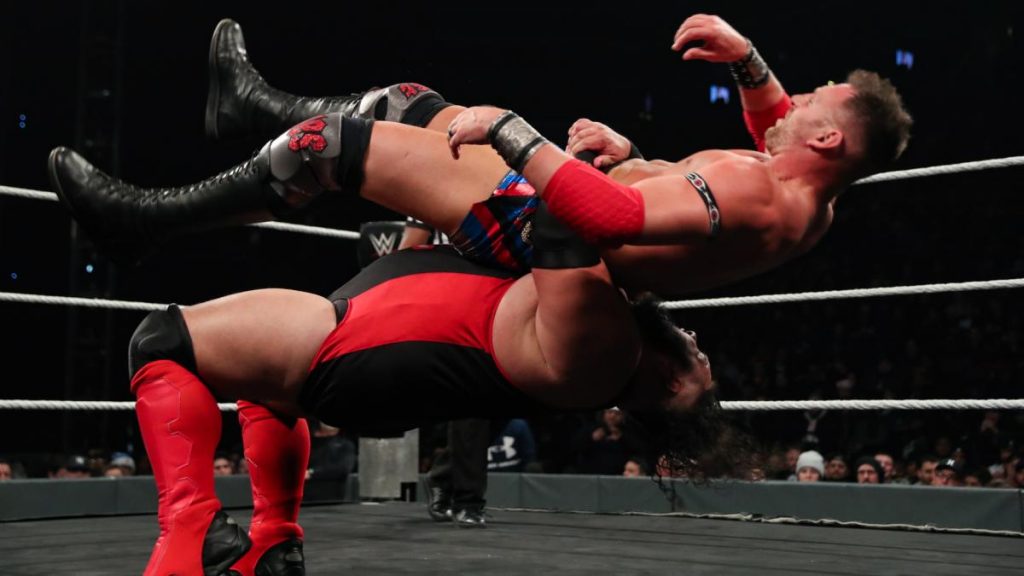 Bronson Reed suplexes Dominik Dijakovic