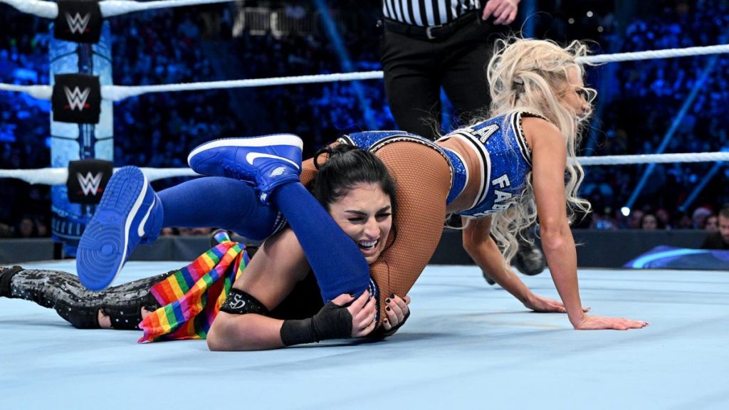 Carmella with the Code of Silence on Sonya Deville