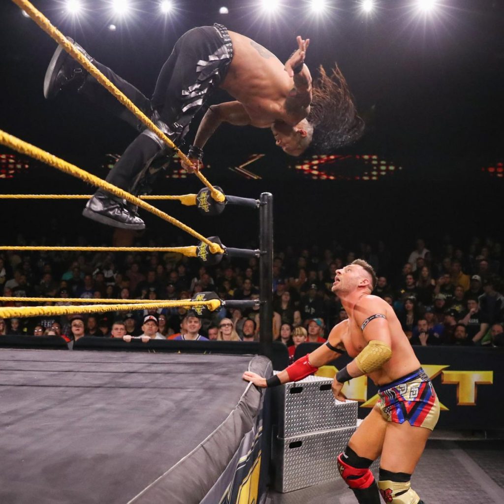 Damian Priest somersaults onto Dominik Dijakovic