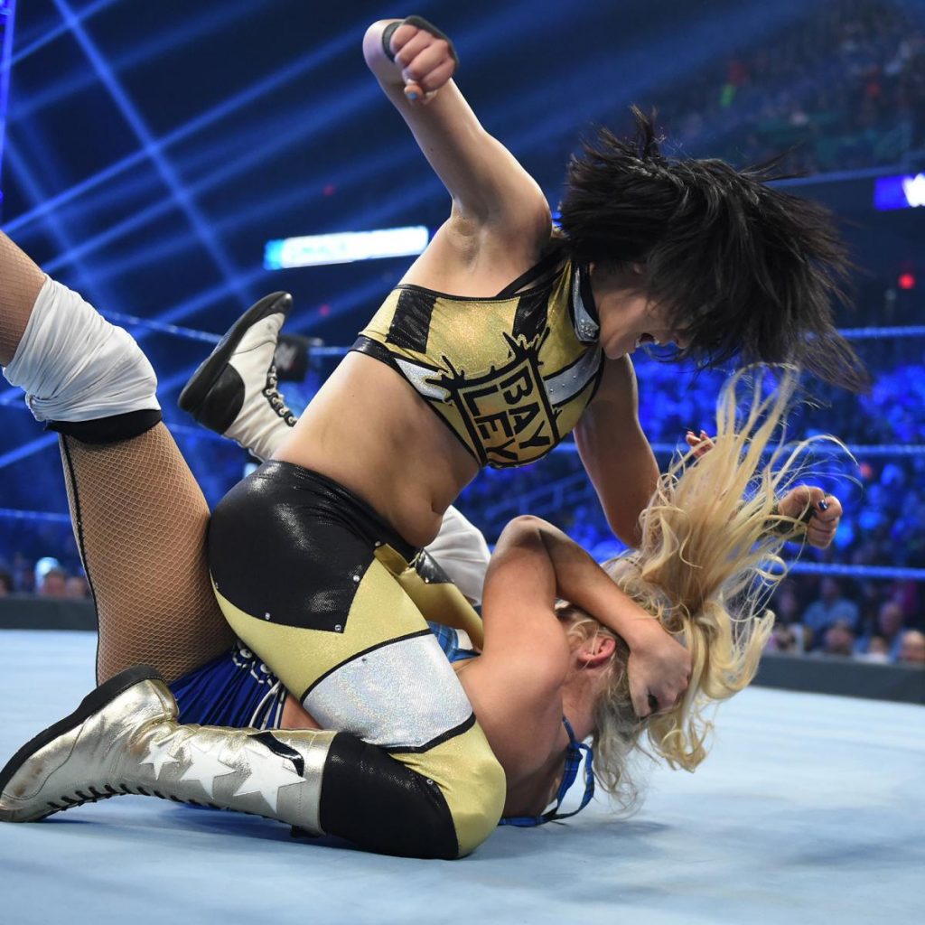 Bayley pounds on Lacey Evans