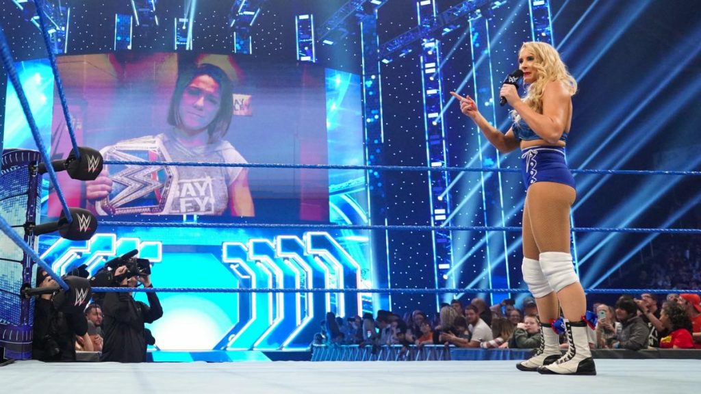 Bayley interrupts Lacey Evans via video chat