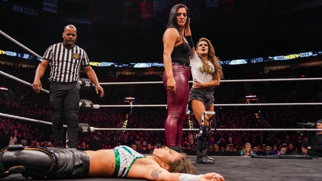 Raquel Gonzales and Dakota Kai stad victorious over Tegan Nox