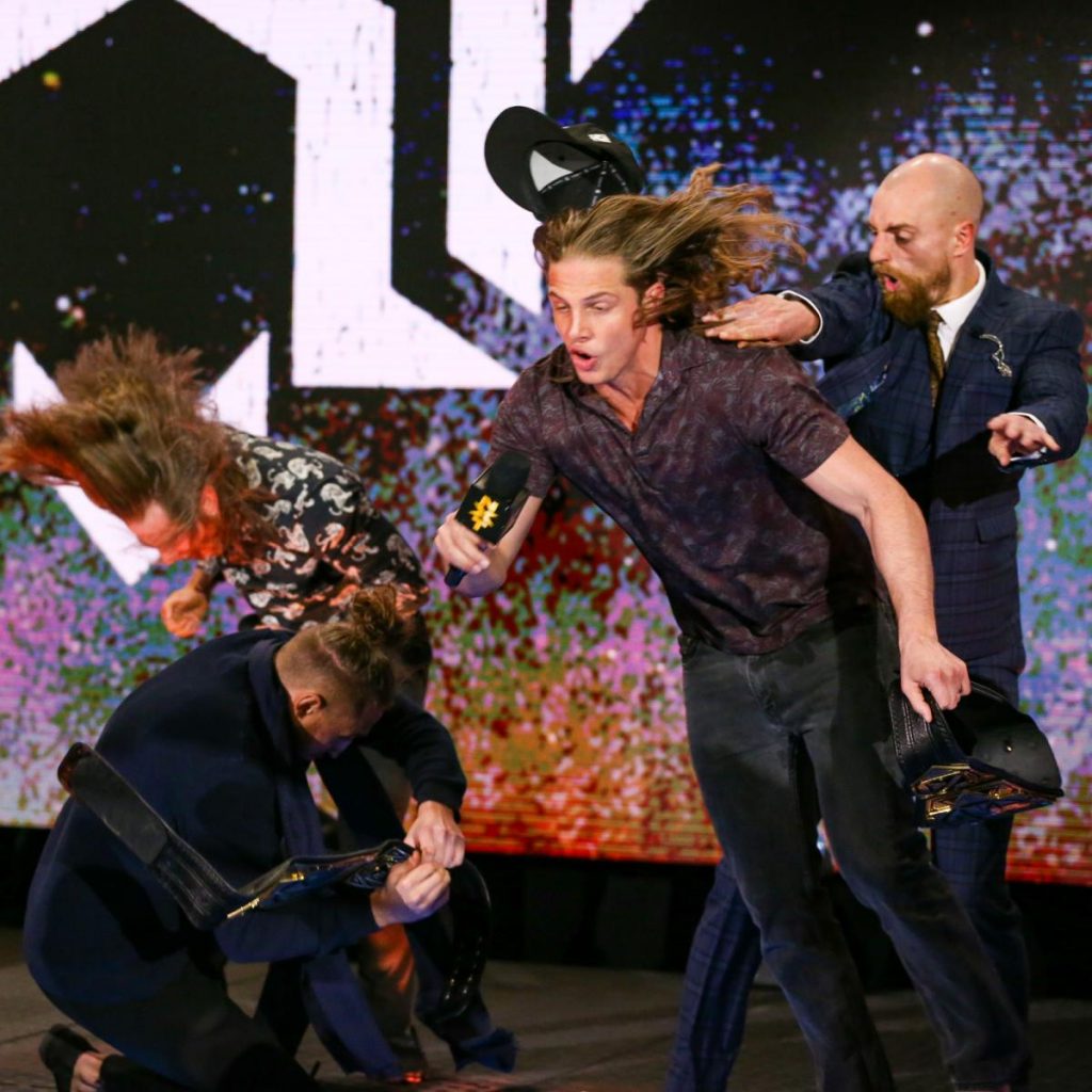 Grizzled Young Veterans attack the BROserweights from behind