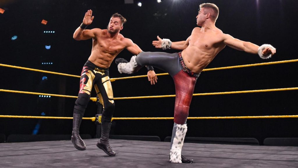 Tyler Breeze superkicks Austin Theory