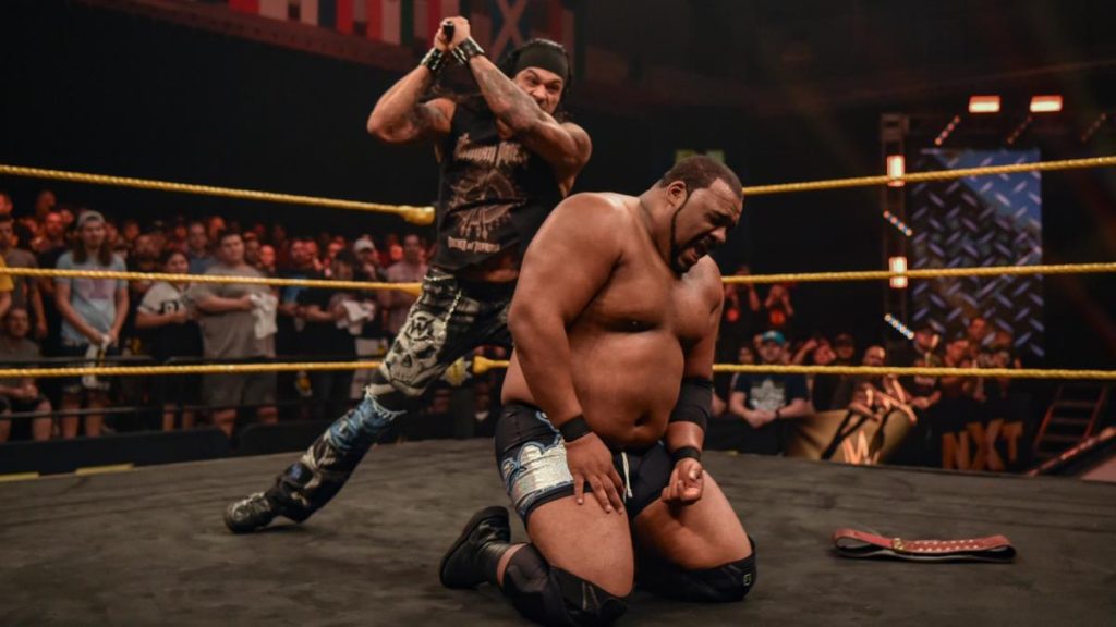 Damian Priest attacks Keith Lee after the title match