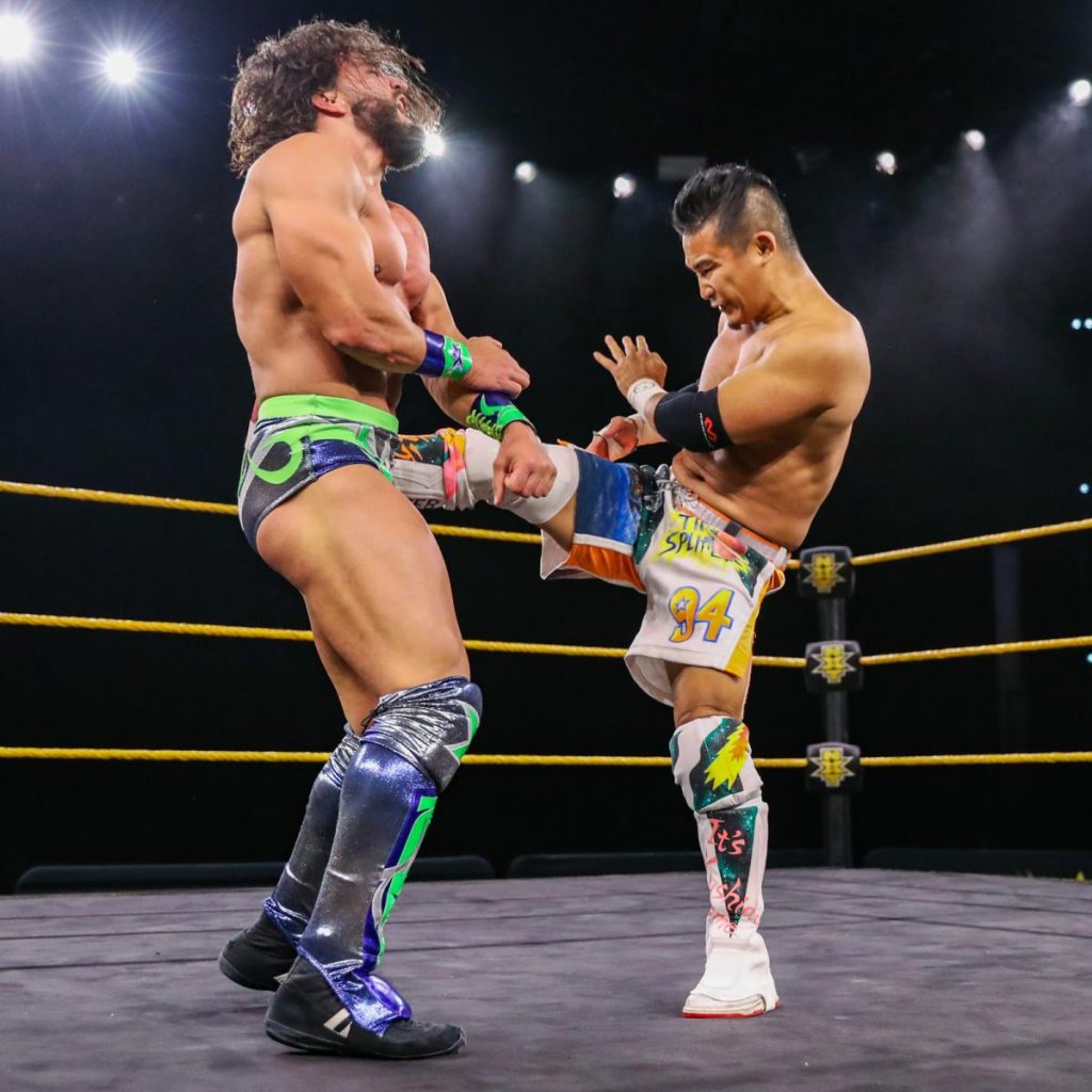Kushida kicks Tony Nese