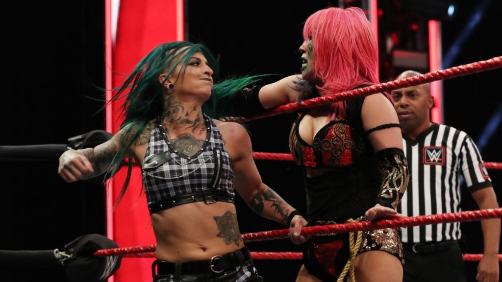 Ruby Riott and Asuka fight it out