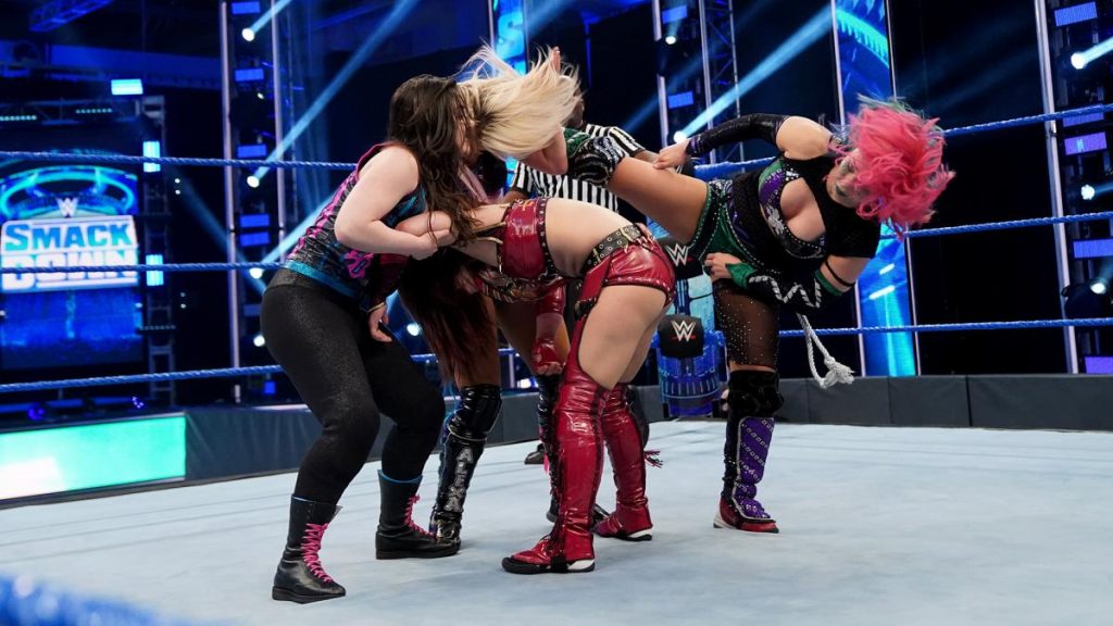 Alexa Bliss and Nikki Cross and The Kabuki Warriors