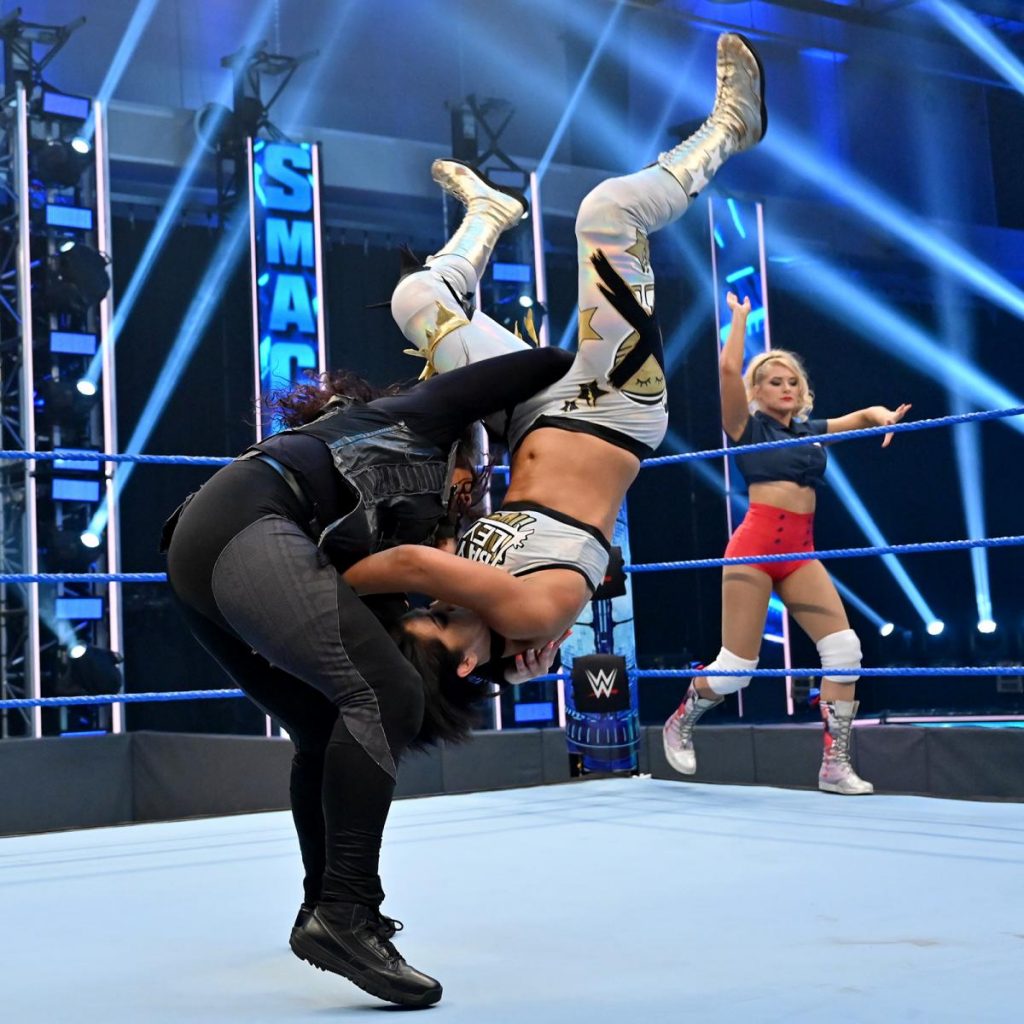 Tamina slams Bayley in tag action ahead of their Money in the Bank match