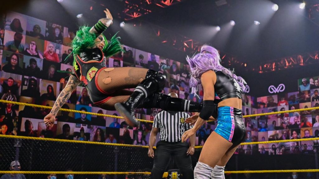 Shotzi Blackhear dropkicks Candice LeRae