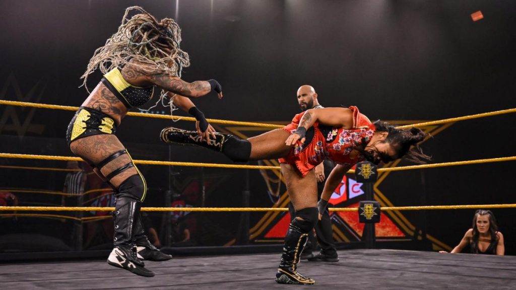 Xia Li kicks Kayden Carter