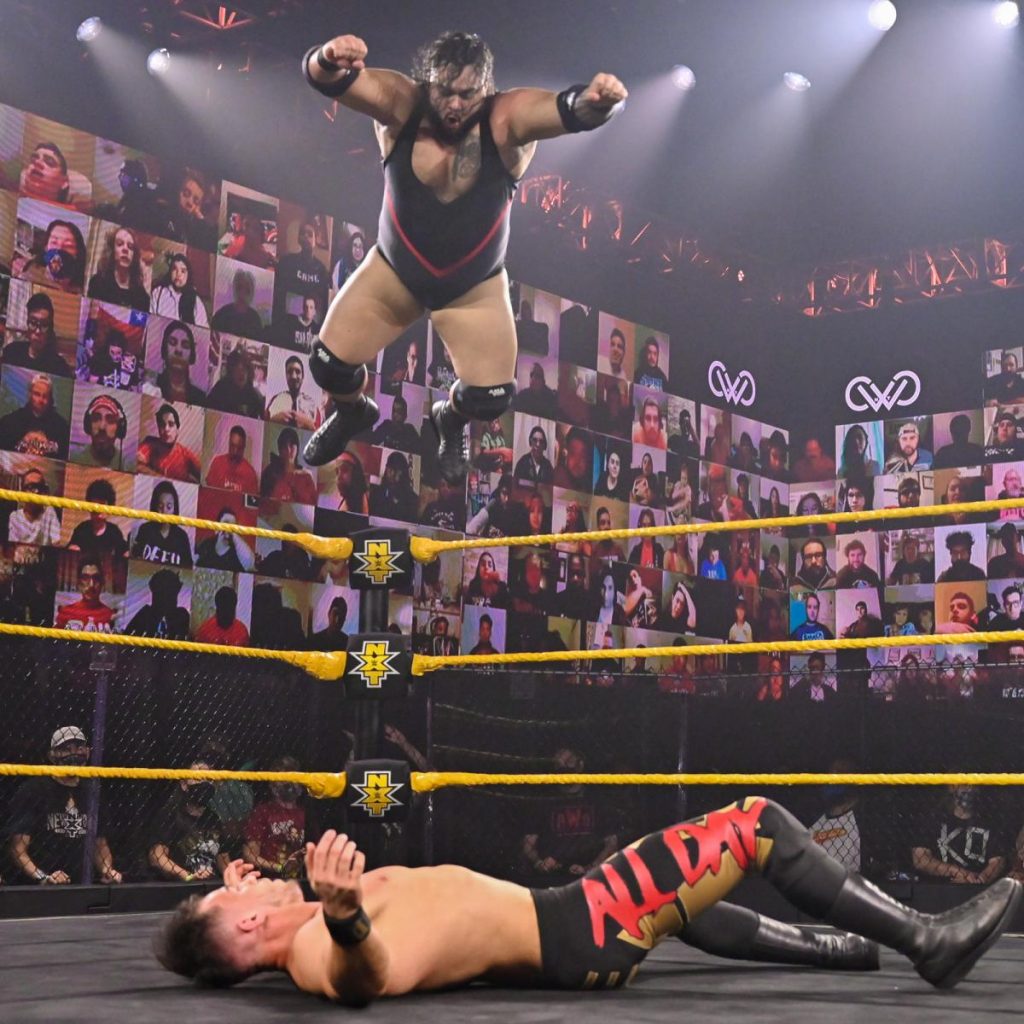 Bronson Reed delivers a tsunami splash to Austin Theory