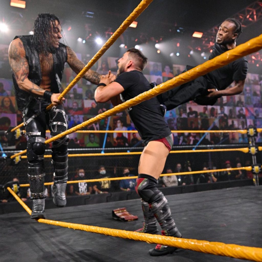 Damian Priest, Johnny Gargano and Leon Ruff