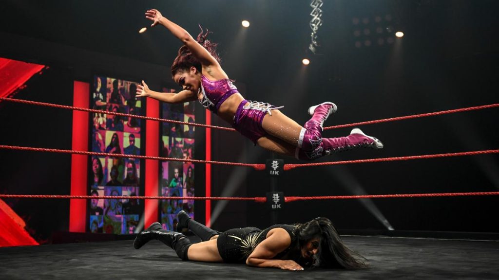 Aleah James flies at Jinny and misses