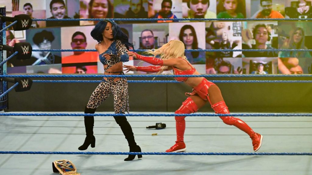 Carmella attacks Sasha Banks