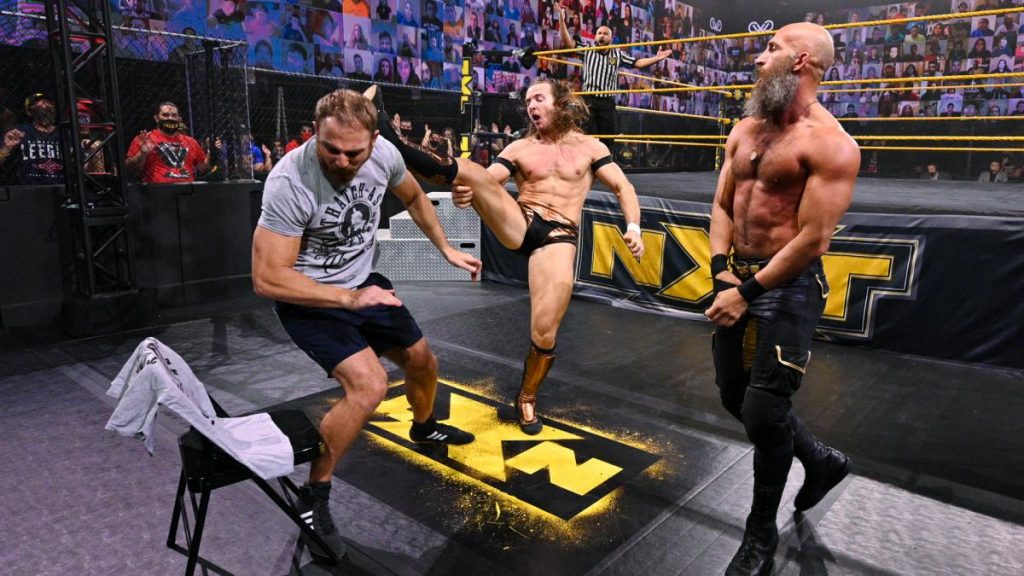 Tyler Rust kicks Timothy Thatcher because Ciampa moved sideways