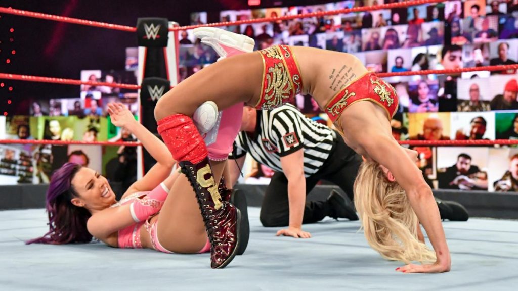 Charlotte Flair with Peyton Royce in a Figure Eight