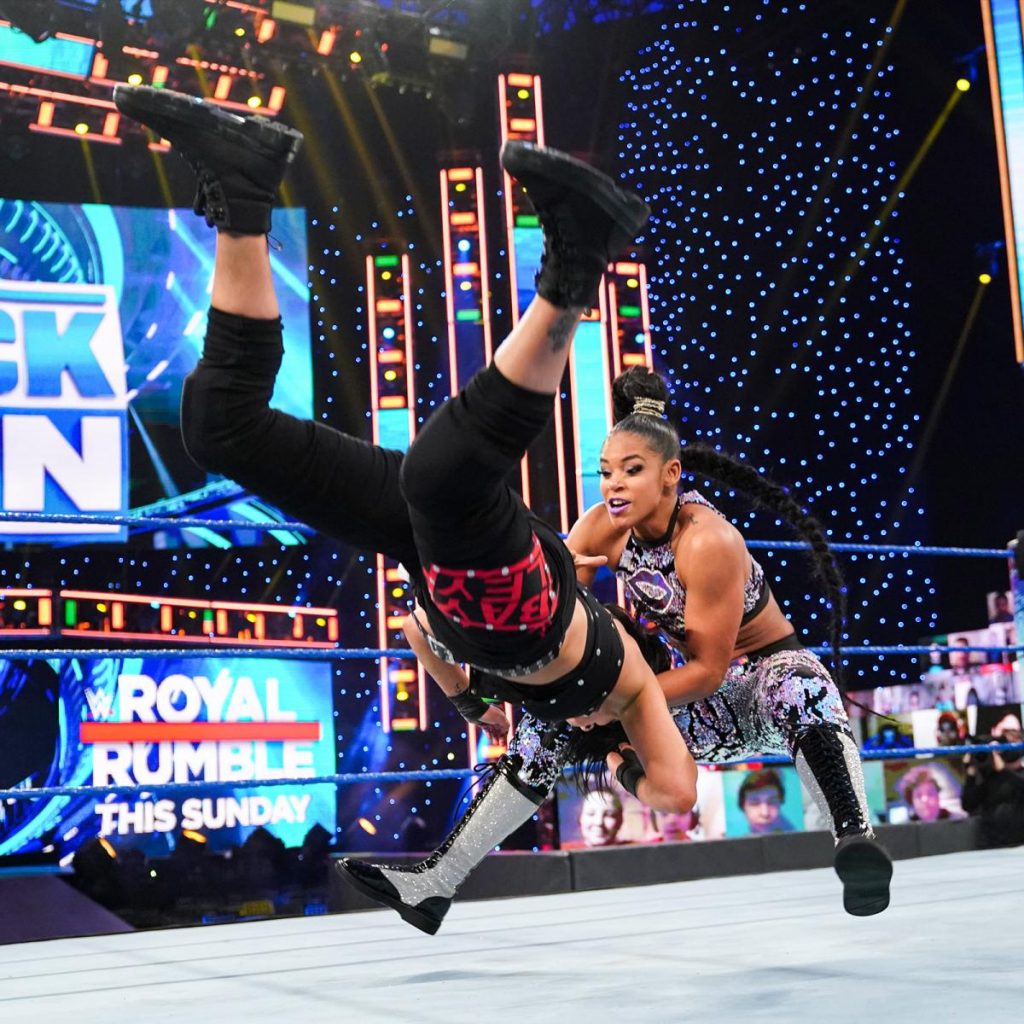 Bianca Belair delivers the K.O.D. to Bayley