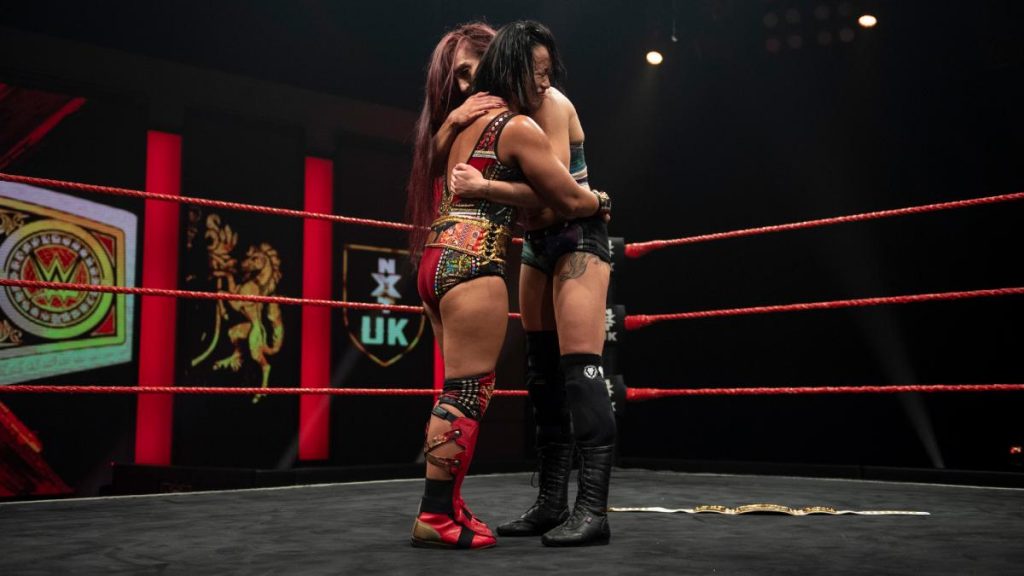 Kay Lee Ray and Meiko Satomura hug