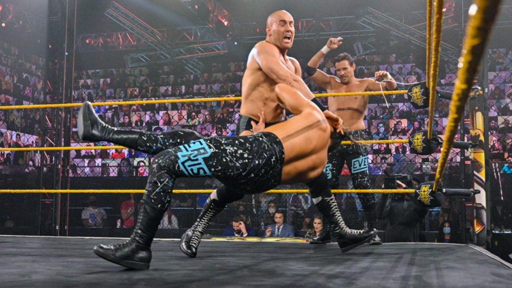 Fabian Aichner knocks down one of Ever-Rise