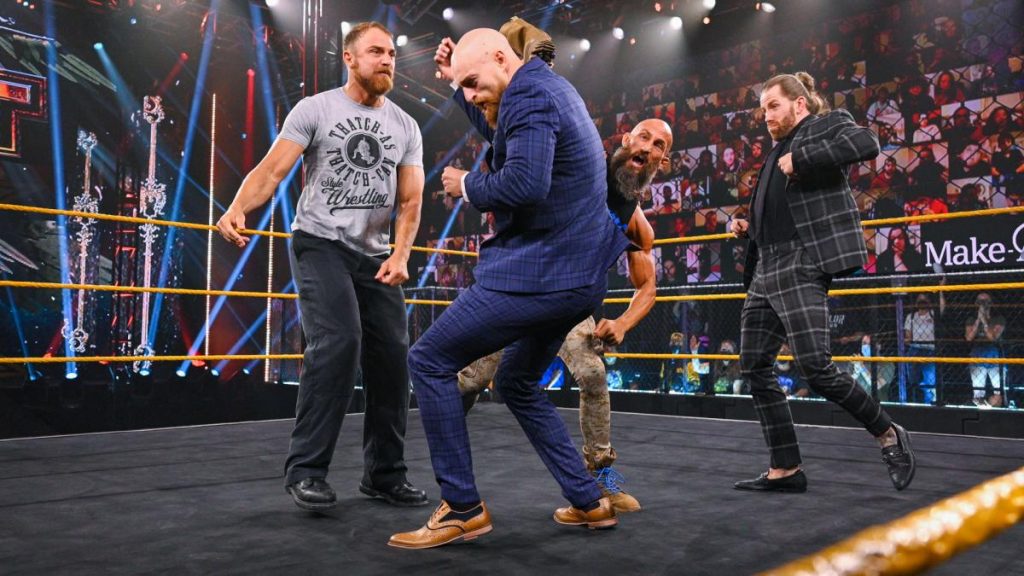 Tommaso Ciampa and Timothy Thatcher lay into Grizzled Young Veterans