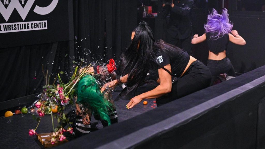 Indi Hartwell and Candice LeRae attack Shotzi Blackheart and Ember Moon