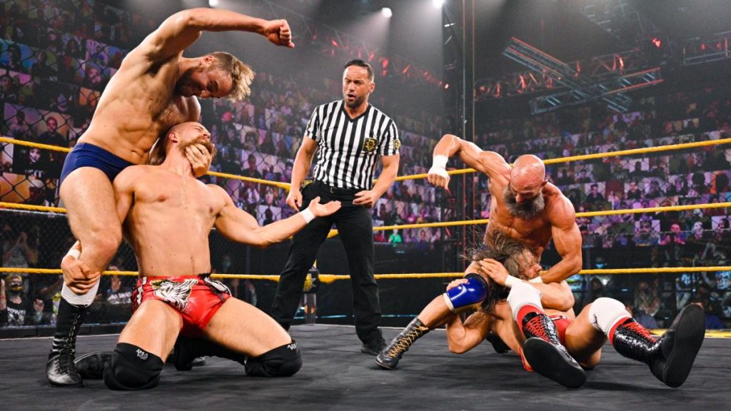Timothy Thatcher and Tommaso Ciampa with tandem beatodwns on James Drake and Zack Gibson
