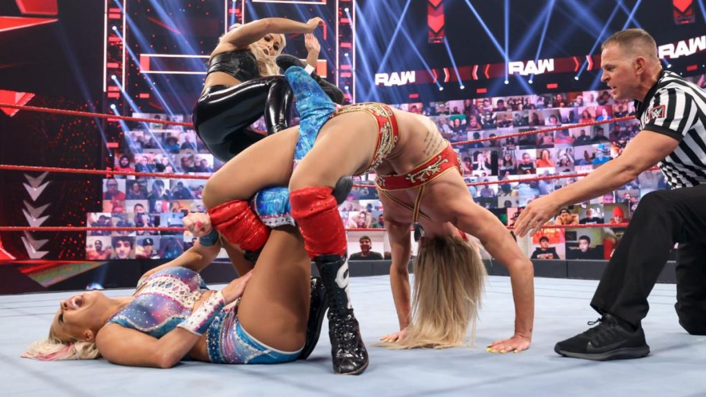 Mandy Rose kicks Charlotte Flair out of the Figure Eight