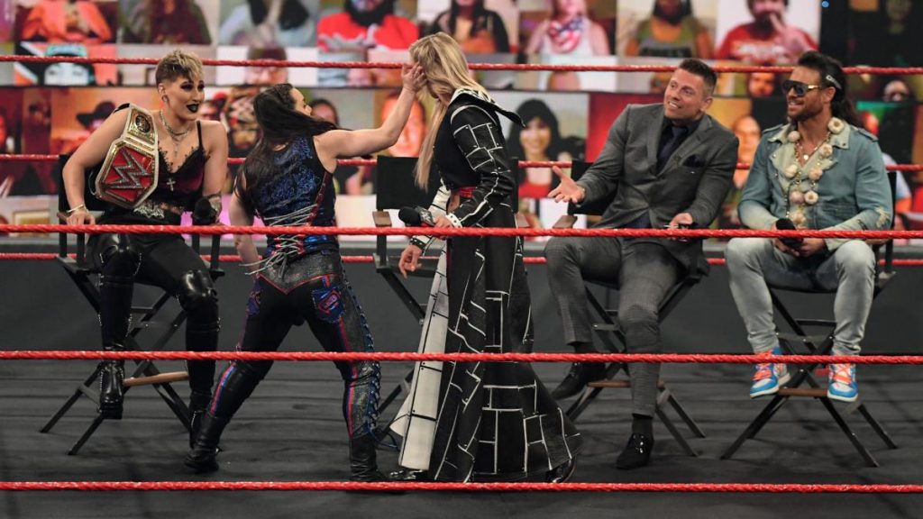 Nikki Cross slaps Charlotte Flair in front of The Miz, John Morrison, and Rhea Ripley