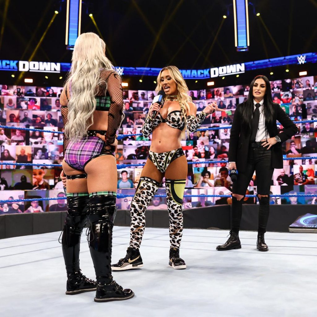 Liv Morgan, Carmella, and Sonya Deville