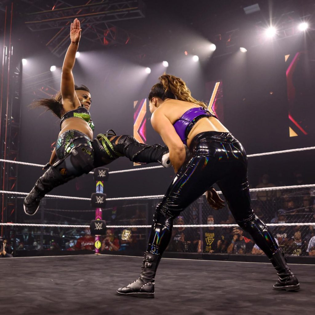 Ember Moon kicked Raquel Gonzalez