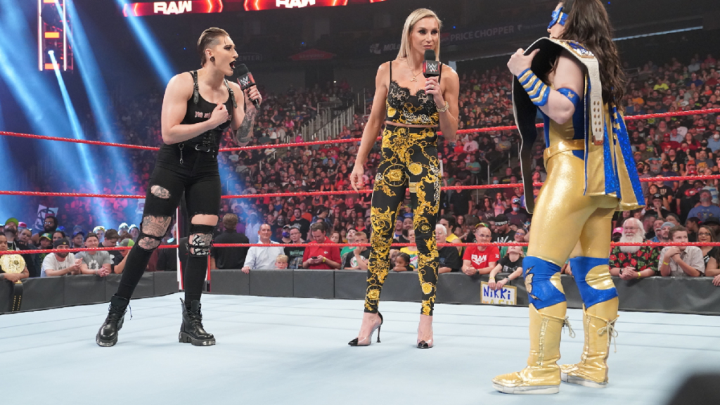 Rhea Ripley, Charlotte Flair, and Nikki A.S.H.