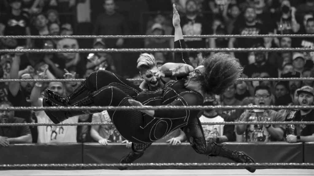 Rhea Ripley delivers a Riptide to Nia Jax