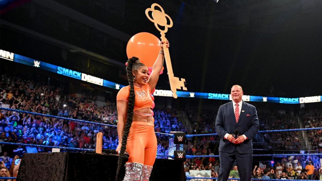 Bianca Belair receives the key to the county