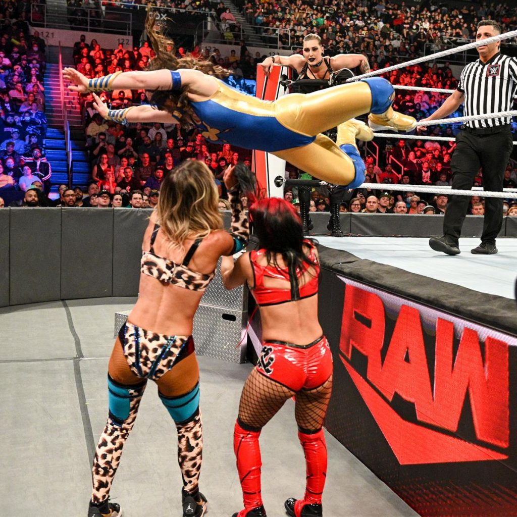 Nikki A.S.H. flies onto Carmella and Zelina Vega