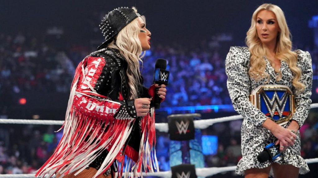 Toni Storm confronts Charlotte Flair