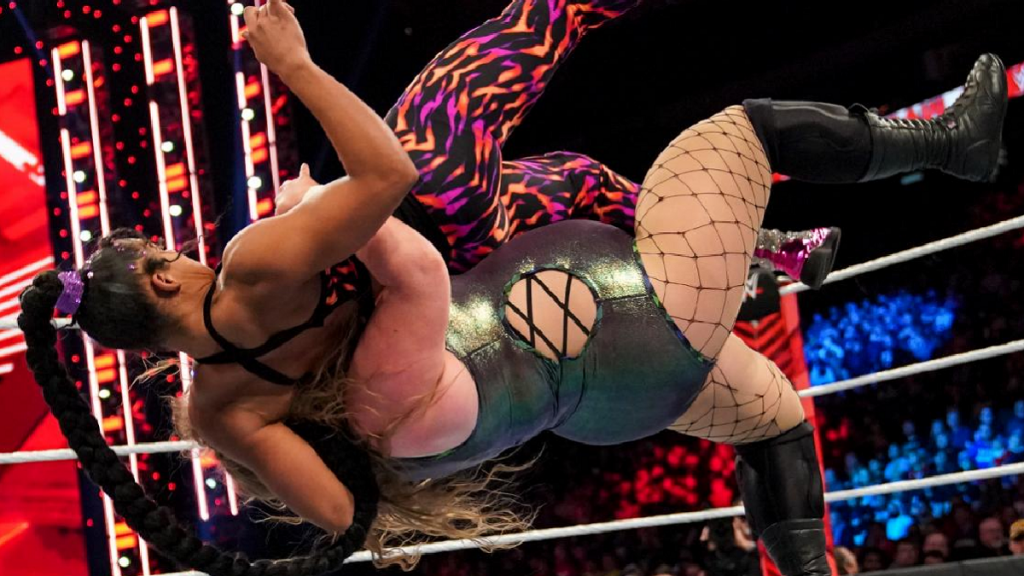 Doudrop suplexes Bianca Belair