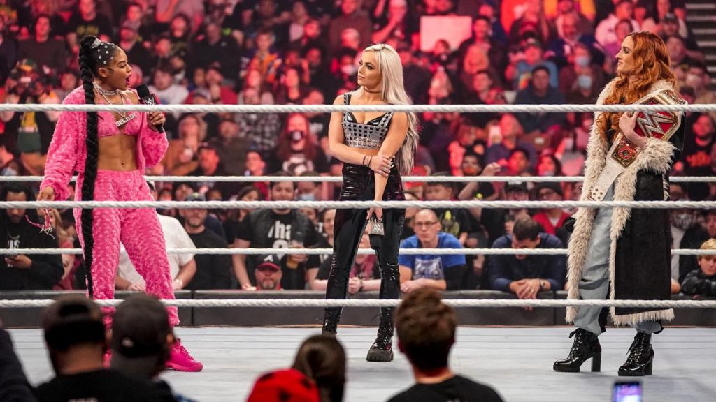 Bianca Belair, Liv Morgan, and Becky Lynch