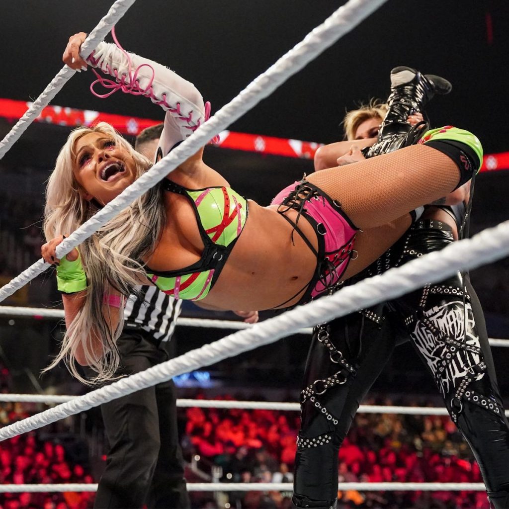Rhea Ripley rips Liv Morgan away from the ropes